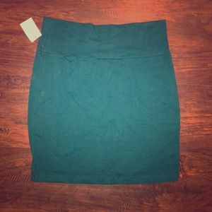 Green mini skirt